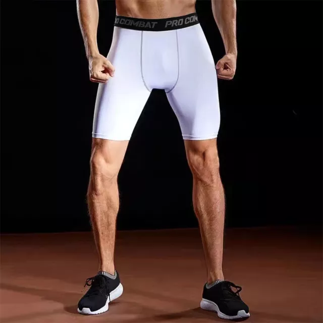 Men Sports Compression Shorts Pants Fitness Under Skin Base Layer Tights Pant AU 3