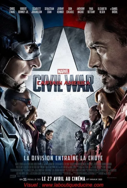 CAPTAIN AMERICA CIVIL WAR Affiche Cinéma pliée 60x40 Movie Poster CHRIS EVANS