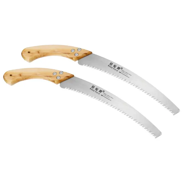 13" Hand Pruning Saw,Straight Blade Wood Handle Double-edge Tooth,2pcs