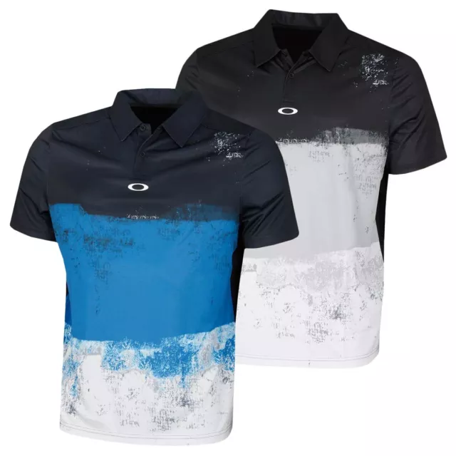 Oakley Mens Color Block Shade Short Sleeve Golf Polo Shirt 56% OFF RRP