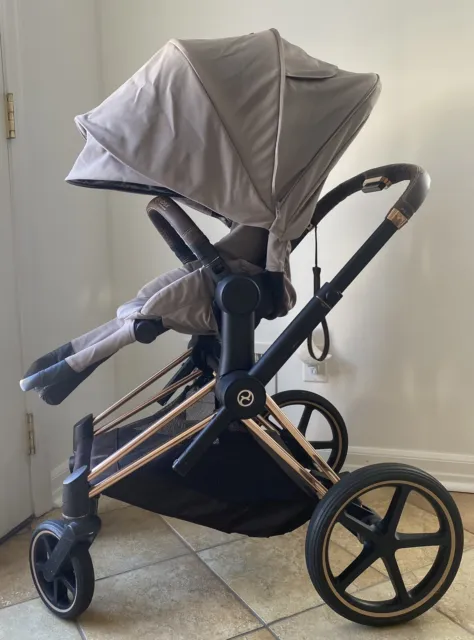 CYBEX Priam Stroller, Roségold, with Shopping Basket and Umbrella