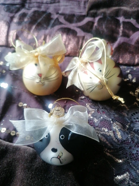 Rare Past Times Medium Size Mixed Dog Baubles Christmas Tree Decorations.