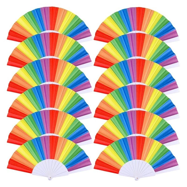 Paquete de 10 fanáticos plegables, fanáticos homosexuales LGBT para fiestas eventos cena de baile S5O2