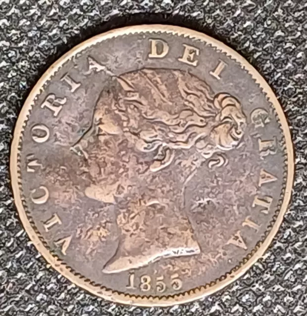 1855 Queen Victoria Copper Half Penny