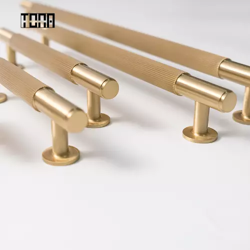 Solid Brass Three-dimensional Vertical Stripe Cabinet Pull Kitchen Drawer Handle