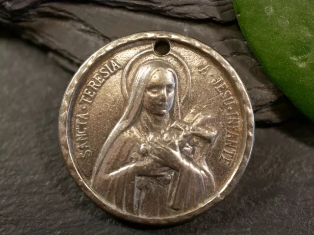 Silberfarbene Pilger Medaille Anhänger Wallfahrt Sancta Teresia A Jesu Infante