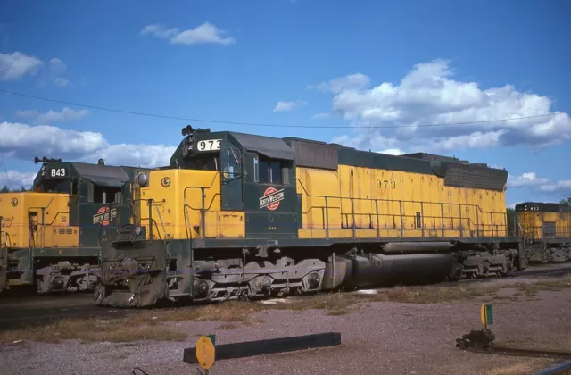 T: Original Slide CNW North Western SD45 #973 in 1975