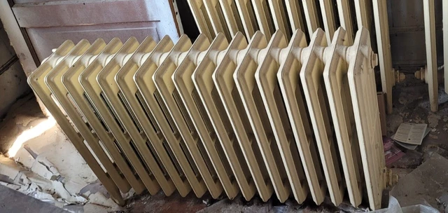 Antique Steam Hot Water Cast Iron Radiator Heater Sections from 1870-1940.