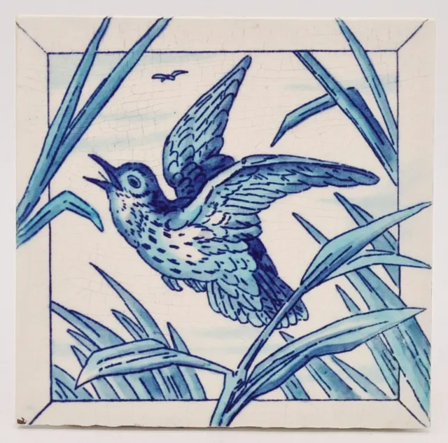 Antique Minton Hollins & Co Bird Design C1890