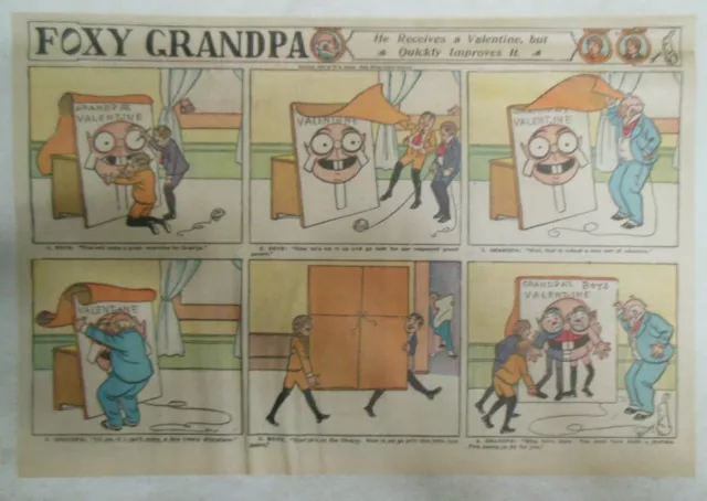 Foxy Grandpa by Bunny Sunday Page from 1905 Full Color Half Page Size!