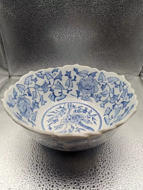 Chinese Blue & White Porcelain Hexagonal Bowl