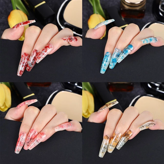 Cubierta completa puntas de uñas bailarina larga punta de uñas postizas uñas portátiles uñas falsas