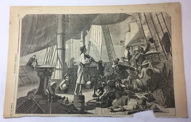 1861 magazine engraving~ 11x16 ~ THE PIRATES