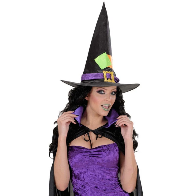 Streghe Set Halloween Trucco Ciglia Chiodi Nero Gotico Make Up Costume da Strega