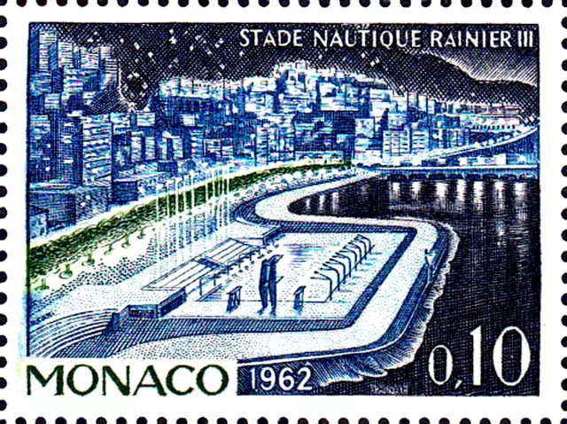 693 postfrisch MNH Monaco Jahrgang 1962 Sport Schmimmen Stadion Rainier 3 Brücke