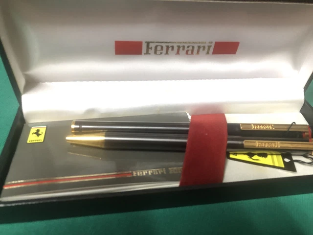 Coppia Penna Stilografica Ferrari Formula Cartier E Biro .  Rara Anni80 Nuove