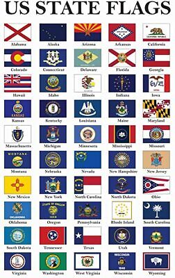 USA State Flags Set America California Texas New York Florida Hawaii 50 5x3' 
