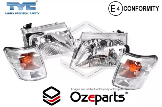 Set of 4 Pcs Head Light + Corner Lamp For Toyota Hilux Ute SR5 4WD 2001~2005