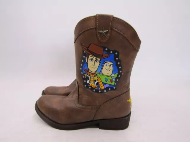 Disney Toy Story 4 Woody Little Kids Youth Size 12 Brown Zip Cowboy Boots