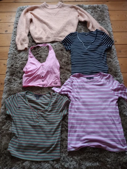Size 8-10 clothes bundle Tops Jumper Hollister M&S Primark Colourful 