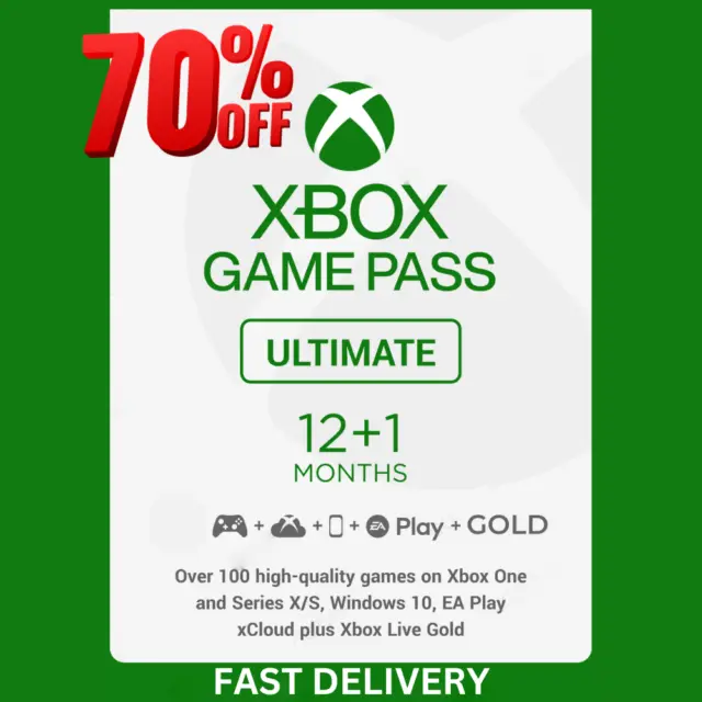 Xbox Game Pass Ultimate 12-Months + Bonus Month 🎮 | Global Live Gold 🌍 No Code