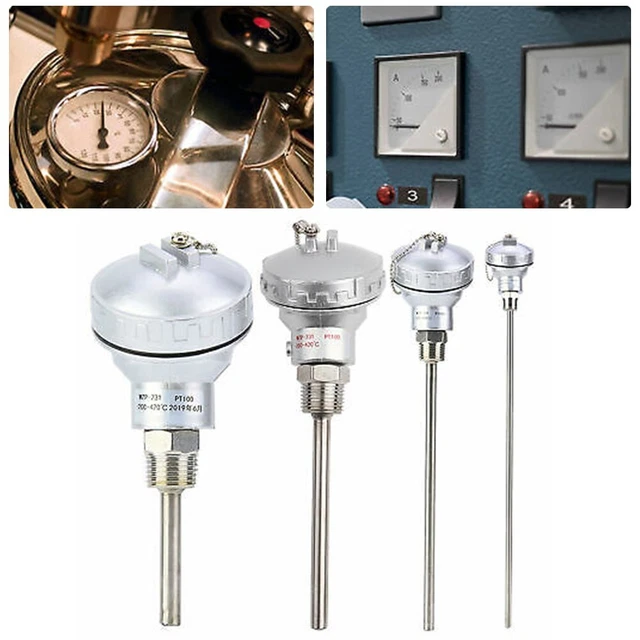 RTD PT100 Sonda per sensore di temperatura 1/2 NPT Testa terminale termocoppia filettata, acciaio inossidabile 201(PT 100mm