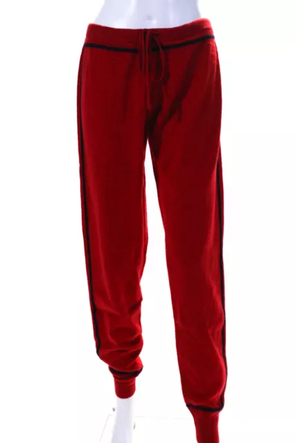 Madeleine Thompson Womens Dormouse Piped Edge Joggers Red Cashmere Size Large