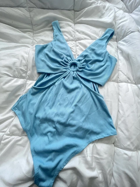 Blue Cut Out Hourglass Leotard
