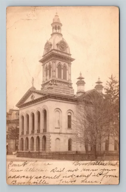 Brookville IN, Franklin County Courthouse, Indiana c1907 Vintage Postcard