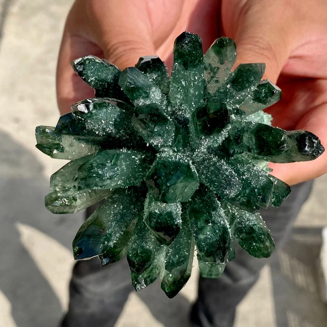 352G New Find Green Phantom Quartz Crystal Cluster Mineral Specimen Healing 8