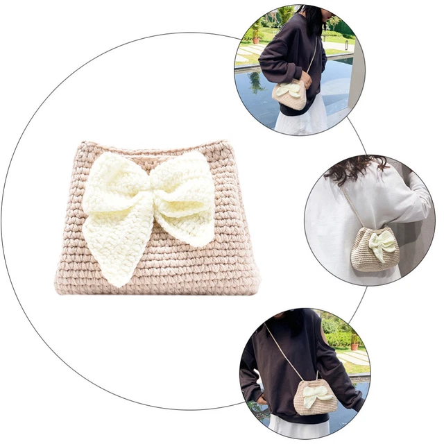 Knitted Drawstring Purse End Bag Summer Purse Shoulder Bags 5