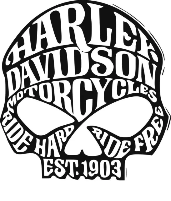 Harley Davidson Motos Calavera Pegatina Vinilo Para Bicicleta, Pared, Ventana