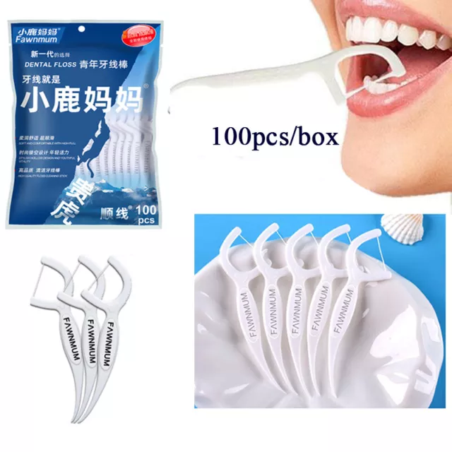 Fil dentaire avec manche Cure Dent lot de 20 / 40 / 100 Cure-Dents dent  hygiène