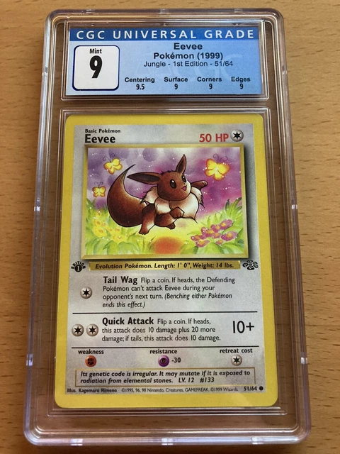 1999 Pokemon Jungle 1st Edition Eevee #51 CGC 9 MINT
