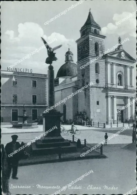 bg607 cartolina sparanise monumento ai caduti chiesa madre provincioa di caserta