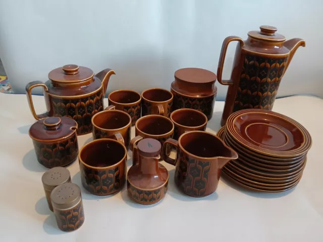 Vintage Hornsea Heirloom Brown Coffee & Tea Set 25 Pieces