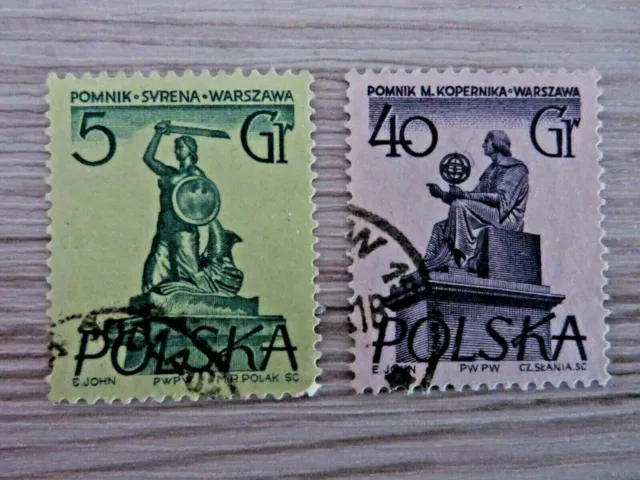 Briefmarken Polen, gestempelt 1955, Denkmäler Warschaus, 2 Werte