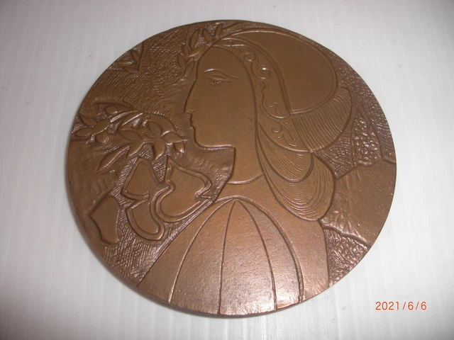 MÉDAILLE BRONZE Art Déco par Borsi ITALIE 82mm ville de cagnes sur mer 1972