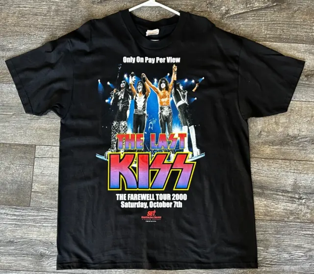 Vintage KISS T-Shirt Farewell Tour Concert Last Kiss PPV Promo XL UNWORN 2000