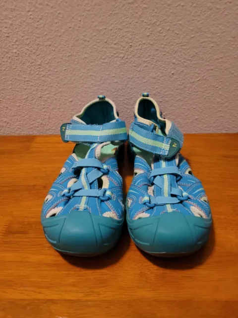 Merrell Hydro Teal Blue Lime Green Select Grip Sandals Womens 5 Outdoor Hiking