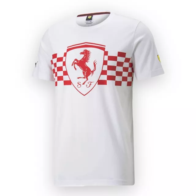 PUMA MEN'S SCUDERIA Ferrari Race Tonal Shield T-Shirt 535849 06 White ...