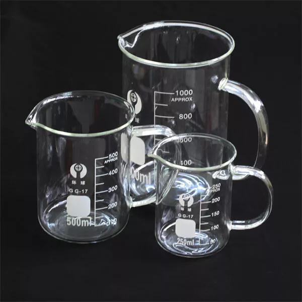 100-1000ML glassware Lab Beaker Chemistry Cylinder Glass Measuring Borosilicate 2