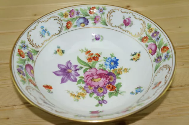 Schumann Old Dresden Flowers  Round Vegetable Serving Bowl, 9 1/8"