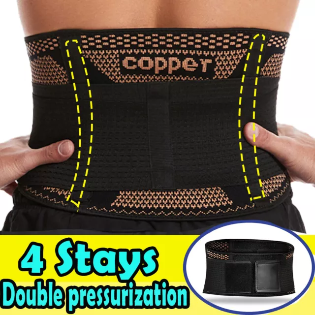 Lumbar Back Support Double Layer Pull Lower Waist Belt Brace Pain Relief Fitness