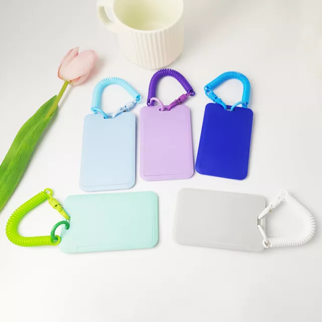 Solid Color Spring Rope Protector Cover Keychain Bus Cards Protective Sleeve Sp