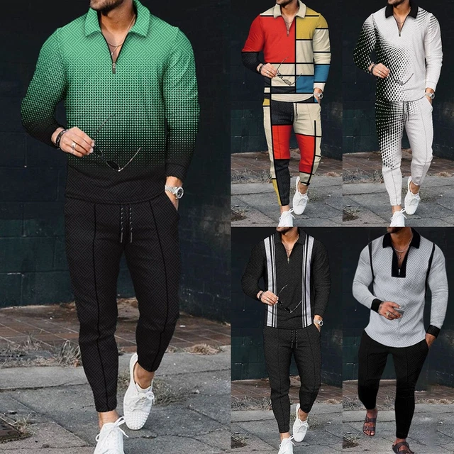 Set tuta e pantaloni da uomo elegante e atletica solida per sport