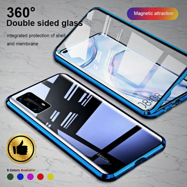 For Huawei P50 P40 P30 P20 Mate 30 20 10 Pro Lite Magnetic Full Glass Case Cover