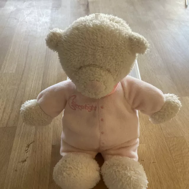 M&S cream pink Teddy Bear comforter soft toy plush sleep tight 03029732 9 3/4"