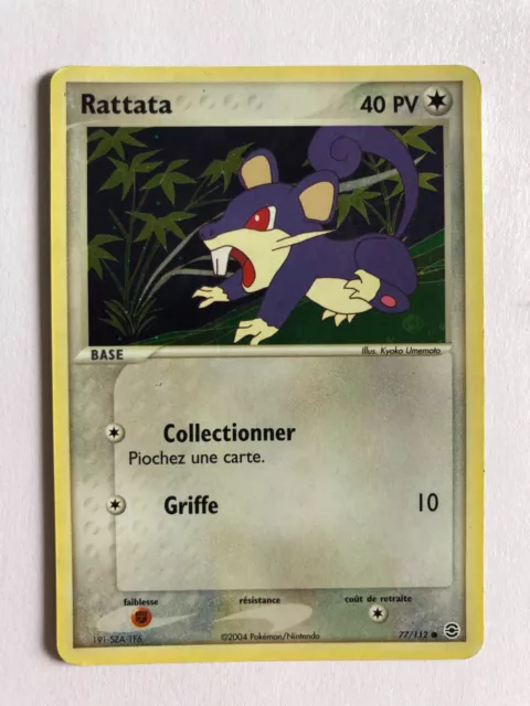 Rattata 77/112 reverse EX rouge feu vert feuille / carte pokemon