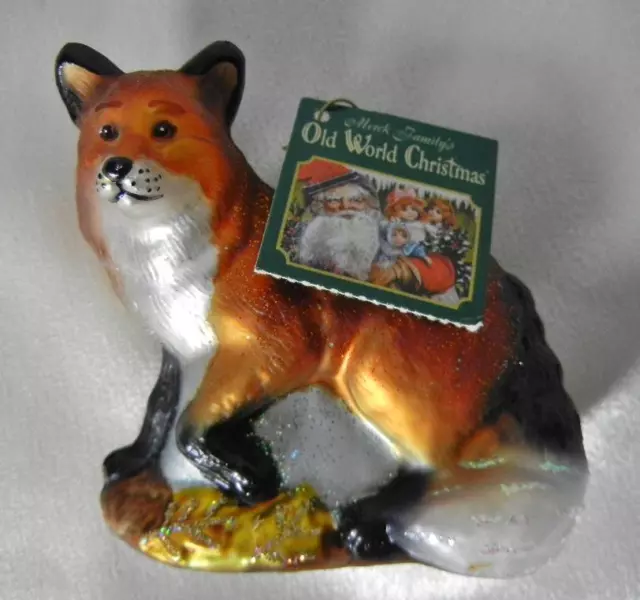 2005 Red Fox Blown Glass OWC Old World Christmas Ornament w/ Tags